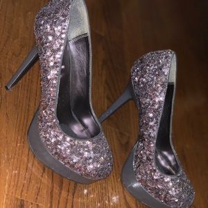 Sparkle platform heels